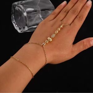 Multicolor Gold Hand Chain finger Bracelet